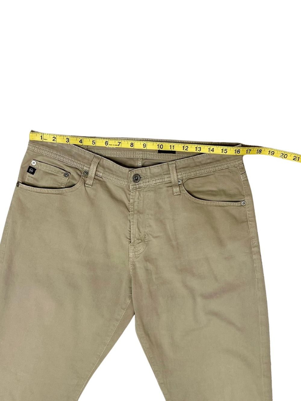 AG Adriano Goldschmied The Graduate Tailored Leg Khaki Jeans Men’s 33x34 - Picture 7 of 9